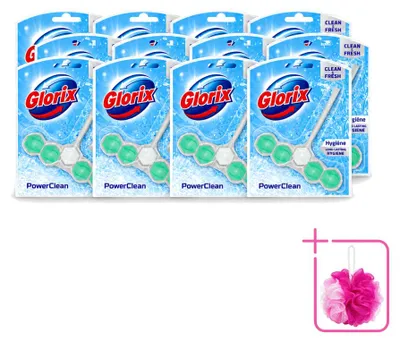 Produktbild von 12 x Glorix Power Clean Hygiëne Toilethänger - Sparpackung - 12 Stücke