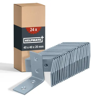 Productafbeelding van Hoekbeugel - Hoekverbinder - Verzinkt staal - 40 x 40 x 20 mm - 24 stuks