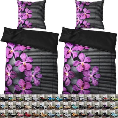 Produktbild von SANILO® Bettwäsche 135x200 cm, 100% feinste Baumwolle, 4-teilig, Bettbezug, Kissenbezug 80x80cm - Vanda