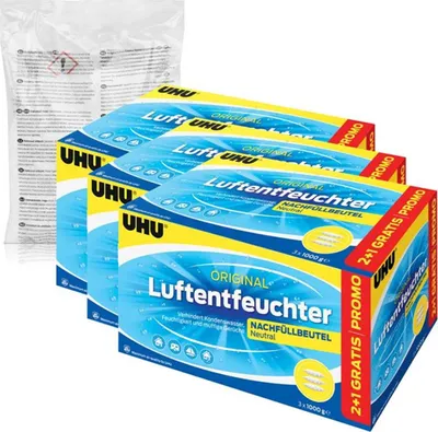 Produktbild von UHU original Luftentfeuchter Nachfüllbeutel 1000g - Duftneutral (10er Pack)