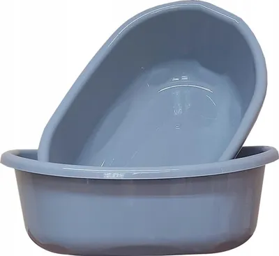 Imagen del producto de Bol oval de 20,0 litros con asas, de plástico, color gris claro, producto de Polonia
