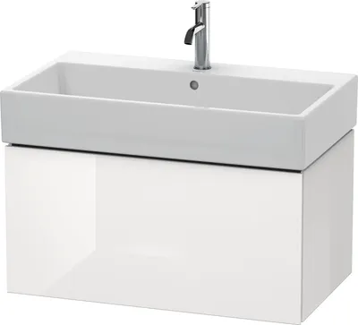 Produktbild von Waschtischunterbau L-CUBE 394x784x459mm weiß hochglanz weiß hochglanz