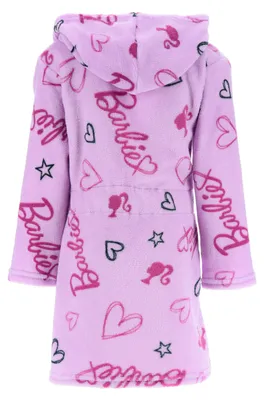 Produktbild von Barbie Kinder Mädchen Bademantel Morgenmantel mit Kapuze , Farbe:Flieder, Größe:104