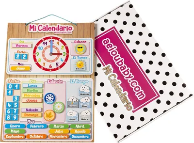 Productafbeelding van Magnetische Kalender klok voor kinderen - Educatief spel datum tijd en uur voor muur of koelkast