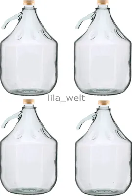 Produktbild von 4 STÜCK Gärballon Flasche Glasballon Weinballon Glas Ballon Glasflasche 3L NEU