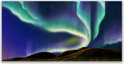 Produktbild von Glasbilder 140x70 Wandbild Druck auf Glas Polarlicht Landschaft