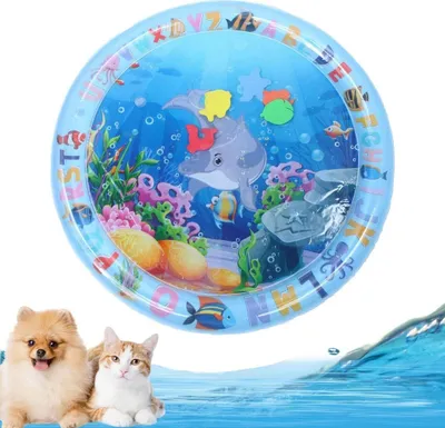 Produktbild von Sensorische Wasser Spielmatte, Sommer Wassersensorische Spielmatte, Katzen-Wasser-Spielmatte Im Sommer, Water Playmat Katzen Hund,Verdickte Wasserspielmatte Katze, Wassermatte für Katzen, Hunde (A)