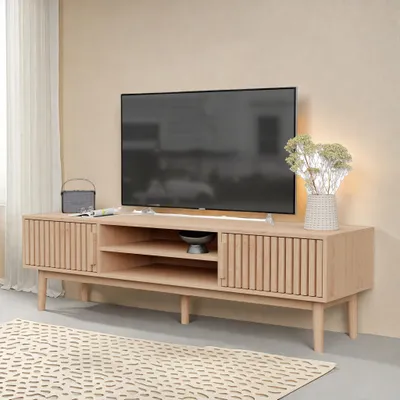 Produktbild von UnboxG TV-Schrank 150 cm, Fernsehtisch in Naturholz Optik, Modernes Lowboard für Wohnzimmer mit Stauraum, TV Möbel Sideboard