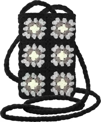 Produktbild von Avizar, Gestrickte Schultertasche für Smartphones, SquareWeave, Schwarz