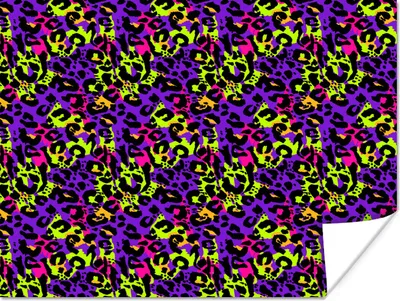 Produktbild von MuchoWow® Poster Tiermuster - Panther - Neon 120x90 cm - Wandbild
