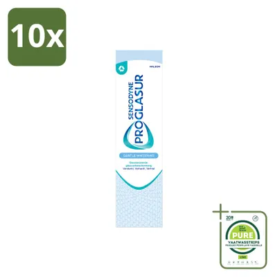 Image de 10 tubes de dentifrice Sensodyne Proglasur Gentle Whitening - 75 ml - Lot de 10