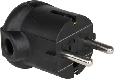 Produktbild von PCE Schutzkontaktstecker PP 2SL, seitlich, schwarz