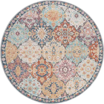 Produktbild von Outdoor Teppich Terasse Küche Balkon Vintage Stil Bunt Rund