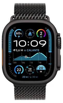 Produktbild von Apple WATCH Ultra 2 49mm GPS+Cellular Titangehäuse Schwarz Milanaisermband Schwarz M