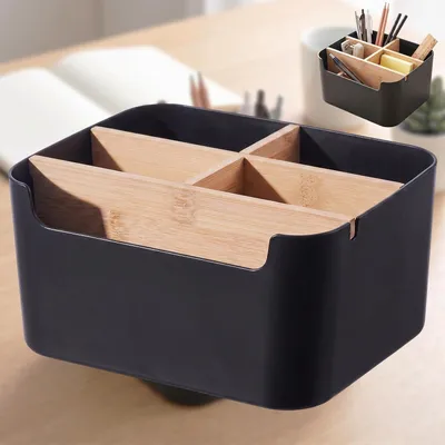 Produktbild von Schreibtisch Organizer, Holz, 5 Fächer, Bambus, für Büro