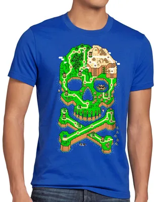 Produktbild von A.N.T. Mario Skull Herren T-Shirt totenkopf videospiel konsole world