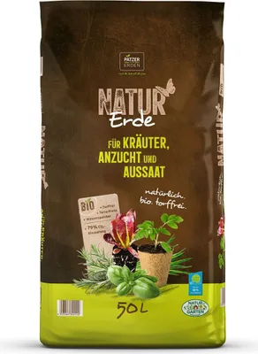 Produktbild von PATZER NATUR Erde  für Kräuter Anzucht- & Aussaat torffrei - 50 Liter