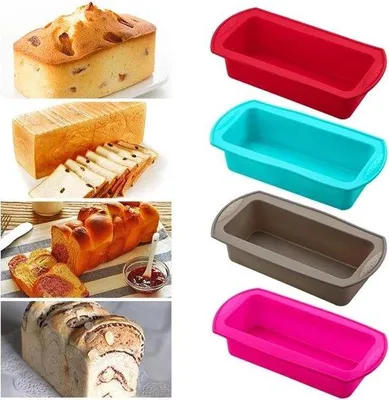 Produktbild von Famanu Silikonbackformen Rechteckige Toastformen - Antihaft, Set von 4