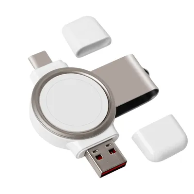 Obrázek produktu pro Magnetická nabíječka Apple Watch, přenosná, s konektorem USB / USB-C, Bigben, bílá