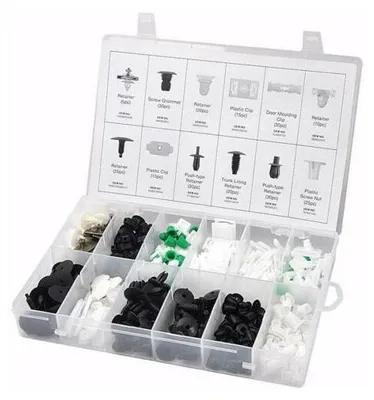 Produktbild von Set mit 255 Stück Befestigungs-Autoclips, Verschlüssen, Drucknieten/Clips für Verkleidungen, Zierleisten, Paneele, Armaturenbret