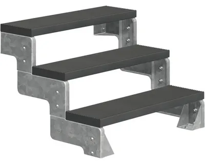Produktbild von Aussentreppe Pertura Tallis ohne Geländer 3 Steigungen Trimax 100 cm anthrazit