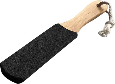 Produktbild von Fußfeile, Nass- und Trockenfußfeile mit Holzgriff, professionelles Pediküre-Werkzeug (Schwarz)