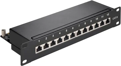 Obrázok produktu pre Goobay 93793, RJ-45, Cat6, 22/26, Čierna, Montáž do racku, 258 mm