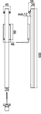 Immagine prodotto di emco system2 LED lampe à pince pour miroir, vertical, 500mm, chrome, 449200104, 449200104
