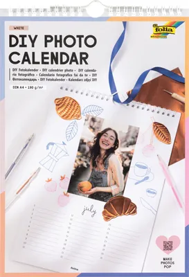 Produktbild von folia Kreativ-Wandkalender DIN A4 weiß Dauerkalender