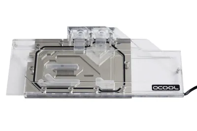 Produktbild von Alphacool Aurora Plexi GPX-A, Wasserblock, Nickel, Edelstahl, Transparent, 2 Lüfter, 1,9 cm, AMD RX 5700 Reference Design AMD RX 5700XT Reference Design AMD Radeon RX 5700 XT 50th...