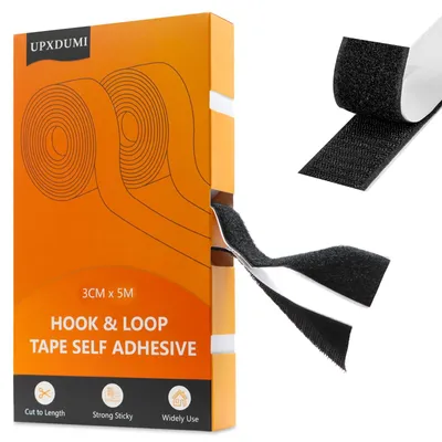 Klettband 30 mm x 5 m, selbstklebend, extra stark, schwarz