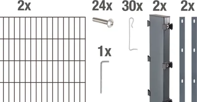 Zdjęcie produktu dla Kompletne zestawy gabionowe Alberts Step², wysokość 100 cm, długość 2 m, antracyt do zabetonowania
