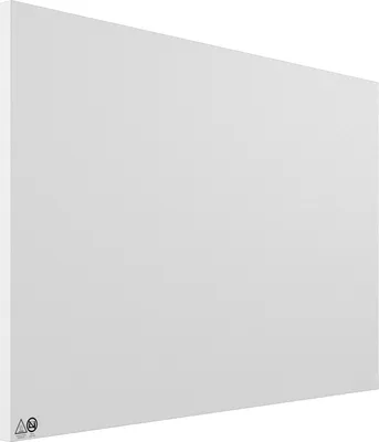 A white infrared heater is shown from a side angle against a white background.