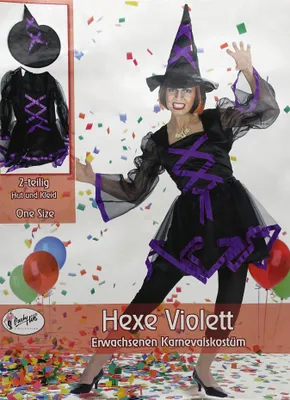Produktbild von Damen Hexenkostüm mit Hexenhut / Größe: on Size (Ideal S/M)
