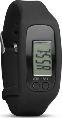 Image de Podomètre Jumadas – Montre LCD – Bracelet – Tracker – Silicone – Large – Noir