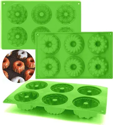 Obrázek produktu pro Silikonové formy na donuty, tepelně odolné a s nepřilnavým povrchem, 3dílná sada