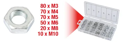 Image de KS Tools Assortiment d'écrous, métrique, 300 pièces