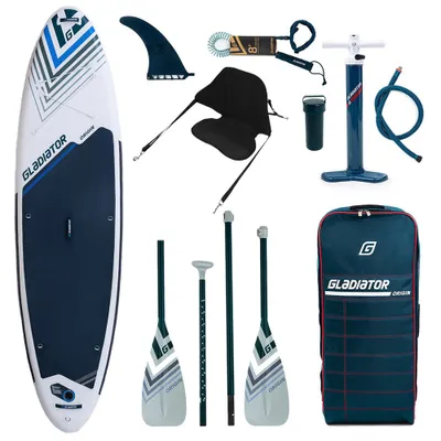 Obrázok produktu pre Sada pádlovacích dosiek Gladiator Stand Up Paddling Board Set "Origin White-Edition 2023" s upevnením na kajak, 10'8 všestranná doska