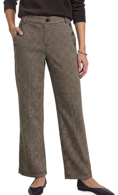 Produktbild von Street One Damen Straight Leg Hose mit Karomuster und Knöpfen