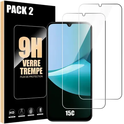 Image de Pack-2 Verre Trempé pour Xiaomi Redmi 15C 4G/5G - Protection d'écran Transparent 9H Antichoc Anti-Rayures