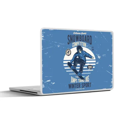 Produktbild von MuchoWow® Laptop Aufkleber Sticker Cover Snowboard - Mann - Vintage 32.5x23.5 cm - Sticker für Laptop - Selbstklebend