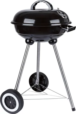 A black kettle grill on a white background.