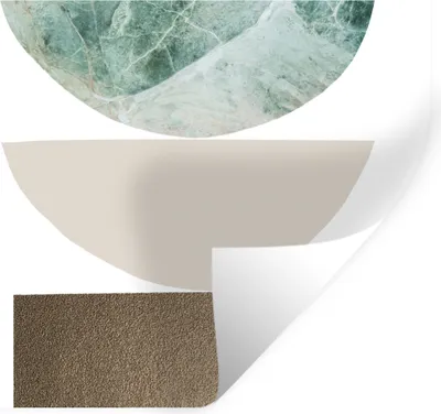 Produktbild von MuchoWow® Wandtattoo Wandsticker Wandaufkleber Geometrische Formen - Minimalismus - Pastell 30x30 cm Selbstklebend und Repositionierbar - Repositionierbar - Wasser abweisend