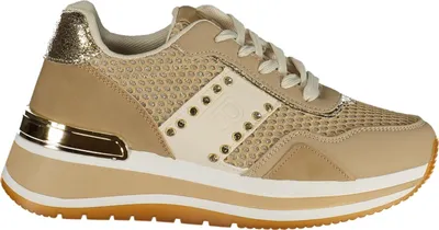 Produktbild von Eleganter Damensportschuh in Beige mit goldenen Akzenten und Strass