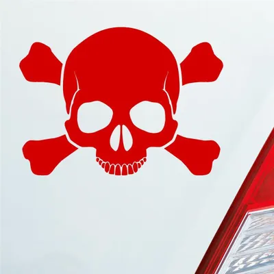 Produktbild von Auto Aufkleber Totenkopf Skull Pirat Tod Kopf Car 13,5x10 cm Rot Sticker Heckscheibenaufkleber