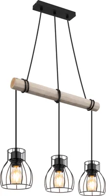 Image de Globo Lighting Lampe à suspendre métal noir mat, 3x E27