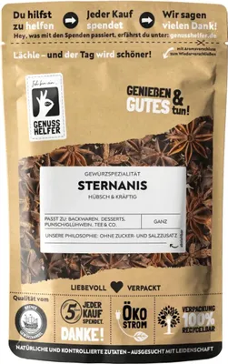 Produktbild von Sternanis, ganz, aromatische Würze für Tee, Glühwein, Punsch und Bowle, 50g