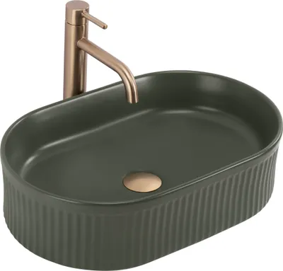 Produktbild von Aufsatzwaschbecken REA Vanda Olive Matt Green 49X31X13Cm