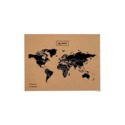 Produktbild von Miss Wood Weltkarte Woody Map Natural Cork XL black