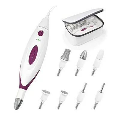 Immagine prodotto di MEDISANA Medisana GmbH Medisana MP 815, Lucidatrice elettrica per unghie, 7 teste, pulsanti, rosa, bianco, CA